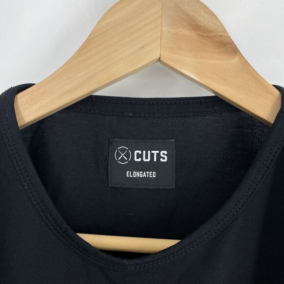 Cuts Clothing T Shirt Size Large Men Elongated Long Sleeve Tee Crew Neck Stretch - Picture 3 of 9